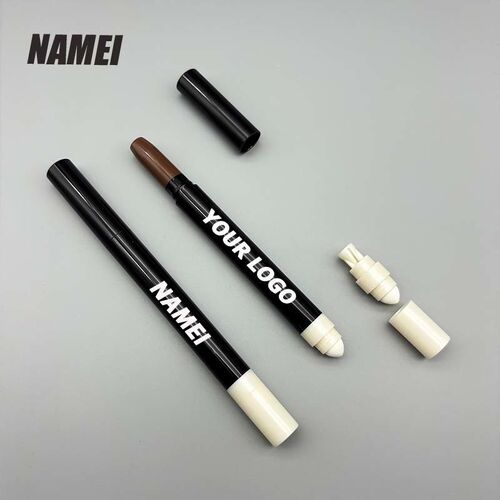 Laatste bedrijfsblogs Op maat gemaakt dubbel draaiend cosmetisch potlood lege buis met applicator borstel verpakking
