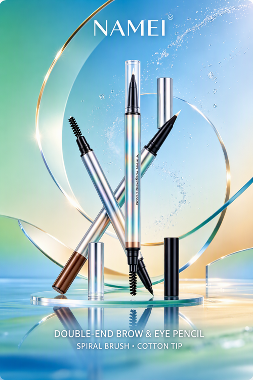 Laatste bedrijfsblogs E-870-serie dubbel eindende wenkbrauwenpenbuis, hoekige en meerdere puntpunten private label make-up verpakking